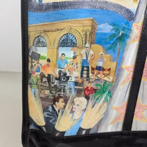 Lutci Vintage Black Hollywood Movies Magazine Anna Silvey Illustration Tote Bag - Picture 3 of 13